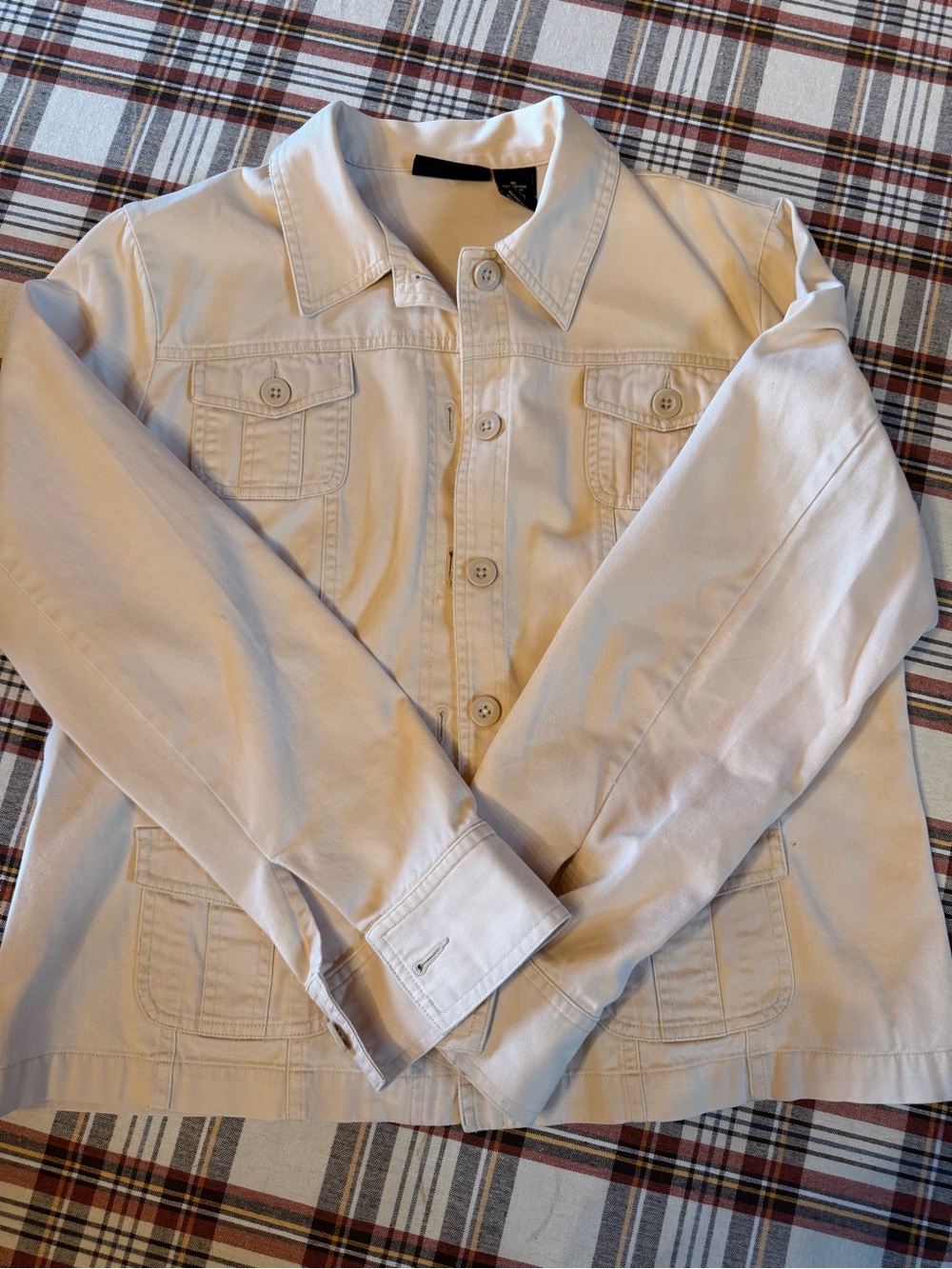 Light Cream Womens Casual Button-Up Jacket